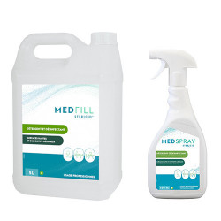 Désinfectant et détergent Medspray et Medfill STERICID